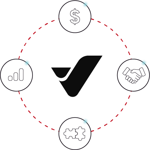 VoIPms logo partnership illustration