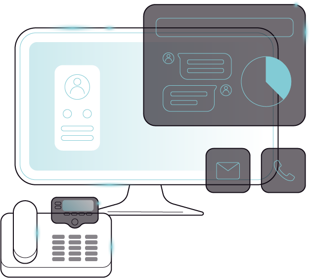 Illustration of business communication technology and VoIP partner solutions