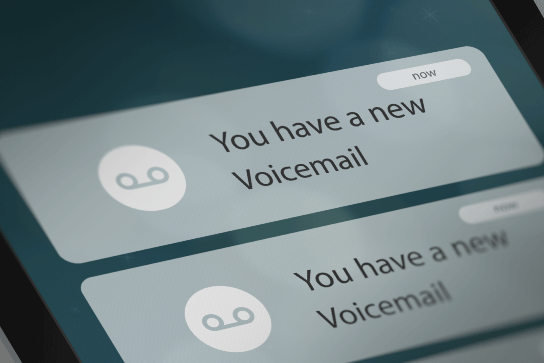 phone showing voicemails